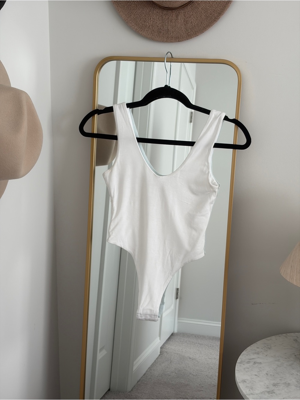 Re Ona White Scoop One-Piece Bodysuit